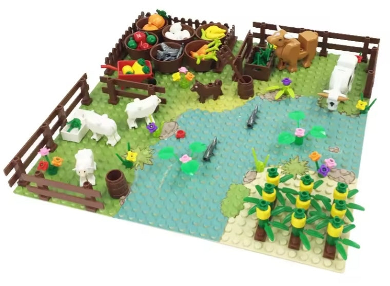 Children's Farm Animals Scenery Building Blocks Set Toys tys bbs