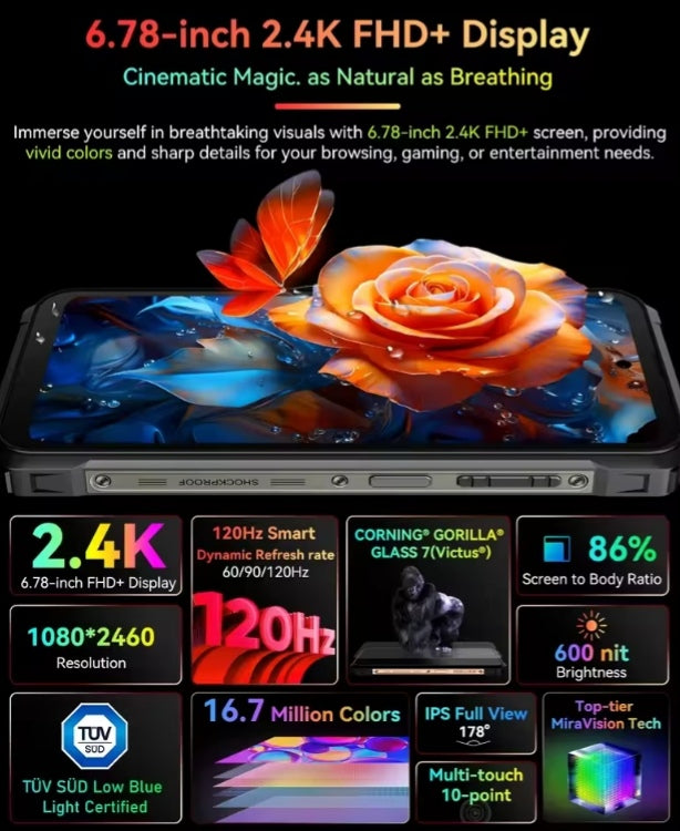 Blackview BL9000: RAM 24GB+512GB ROM Global Version Android 5G (Interstellar Black) Smartphone smp