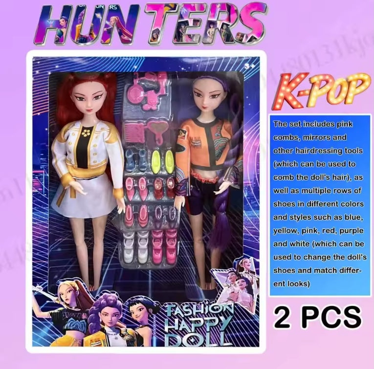 KPop Demon Hunters Character Figures, Doll, 2 Piece Set dll tys