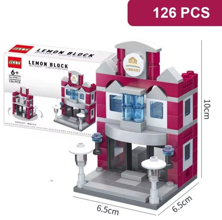 City Street Library Building Blocks Set Toys tys bbs