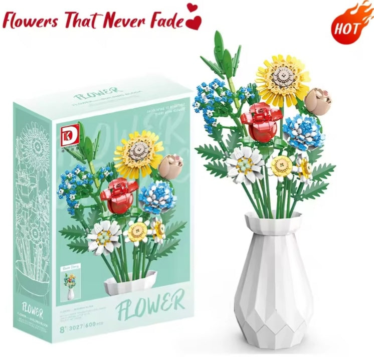 Desk Ornament Flower Bouquet Building Blocks Set Toys tys bbs