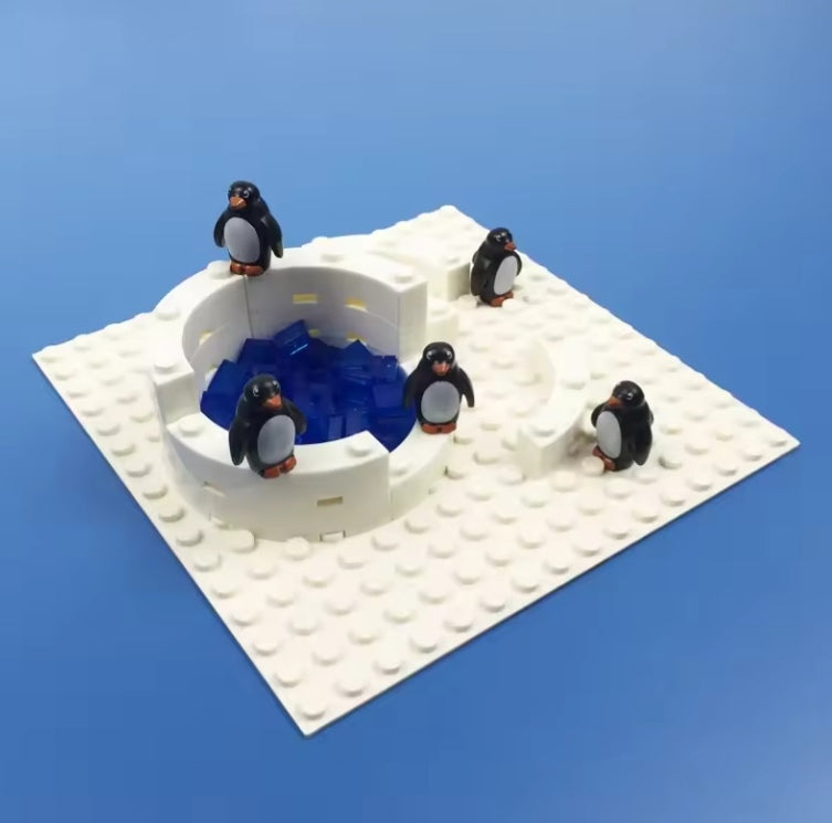 Children's Penguins On Ice Sheet Building Blocks Set Toys tys bbs