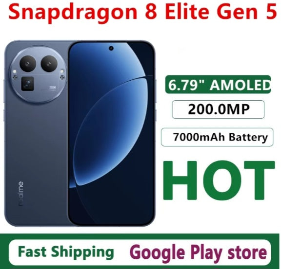 Realme GT 8 Pro 5G Chinese Version Blue Smartphone Dust Water & Scratch Resistant HD Screen Super/Fast Charging Smartphone (RAM 12GB+256GB ROM). smp