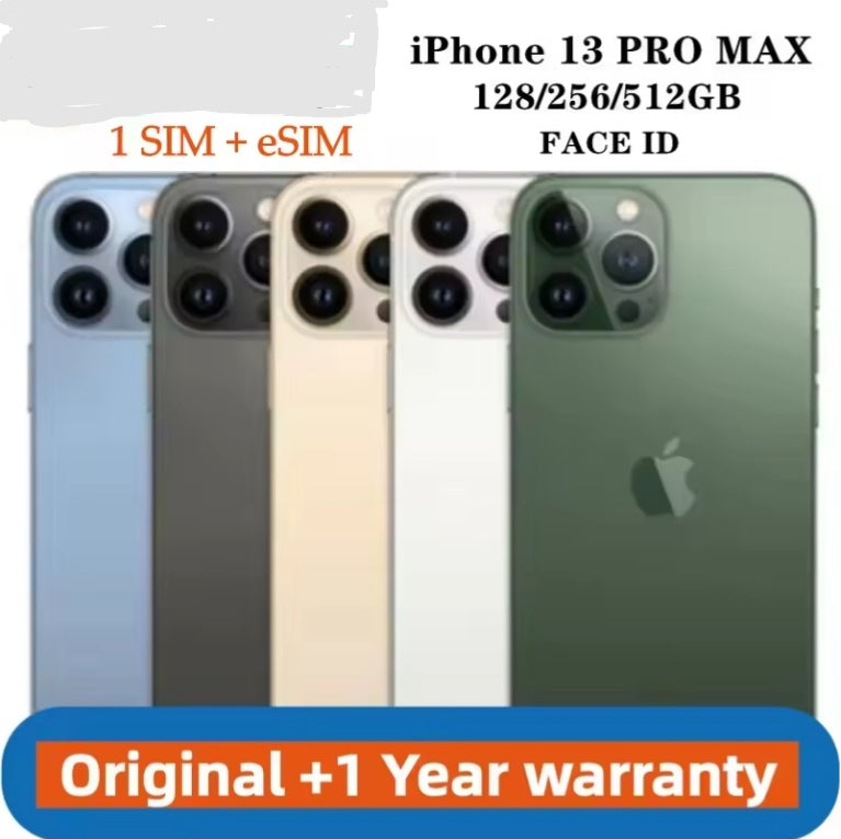 Apple iPhone 13 Pro Max 5G Smartphone Facial Recognition Function 6.7inch Screen ROM 512GB (Silver) Smartphone smp