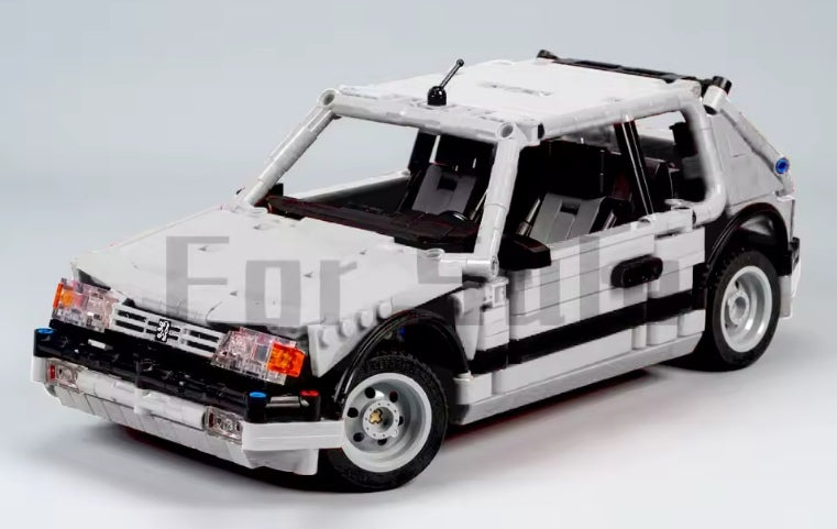 White Peugeot 205 GTI Edition Building Blocks Set Toys tys bbs crs