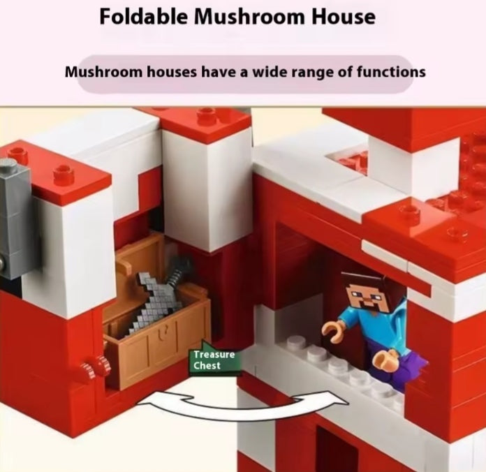 Foldable Mushroom Farmhouse Building Blocks Set Toys tys bbs