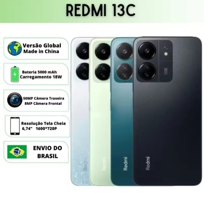 Xiaomi Redmi 13C 4G UK/US/EUR Version Blue Smartphone Facial Recognition & Fingerprint Unlock Function Dust Water & Scratch Resistant HD Screen Super/Fast Charging Smartphone (RAM 8GB+256GB ROM).smp