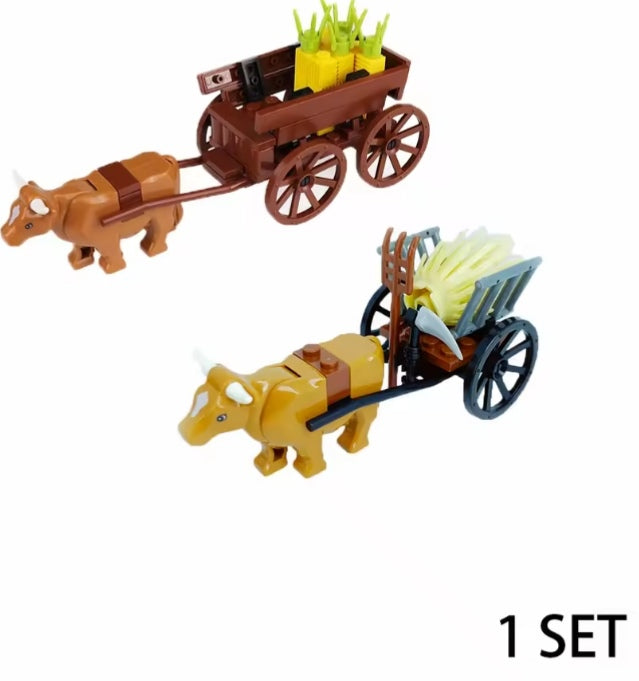 Children's Farm Cows With Cart Building Blocks Set Toys tys bbs