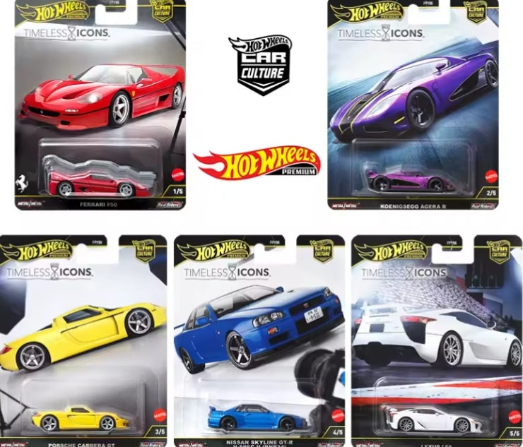 Hot Wheels 5pcs Premium FPY86, Ferrari, Porsche, Lexus, Nissan & Koenigsegg. For Collection tys crs