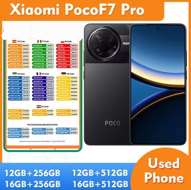 Xiaomi Poco F7 Pro 5G Global Version Black Smartphone Facial Recognition & Fingerprint Unlock Function Dust Water & Scratch Resistant HD Screen Super/Fast Charging (RAM 16GB+256GB ROM) Smartphone. smp