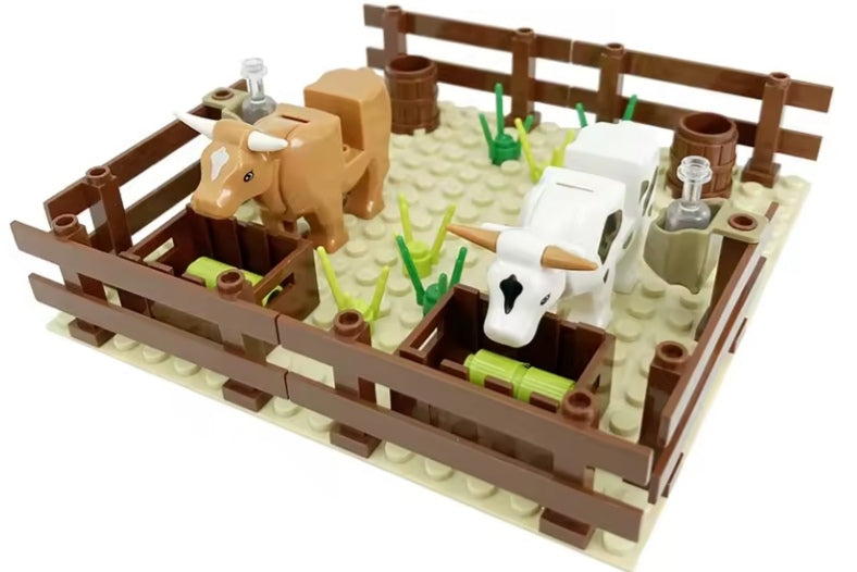 Children's 2 Bulls In Kraal Building Blocks Set Toys tys bbs