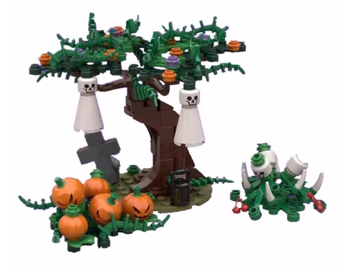 Halloween Haunted Pumpkin Tree Building Blocks Set Toys tys bbs