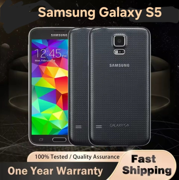 Samsung Galaxy S5 Global Version Blue Smartphone Dust Water & Scratch Resistant HD Screen Super/Fast Charging Smartphone. smp