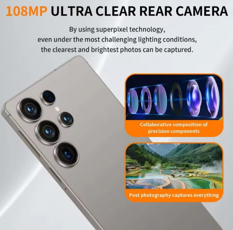 2025 S26 Ultra 7.3inch HD 4G 5G Android 16GB+1T (Purple) Smartphone smp