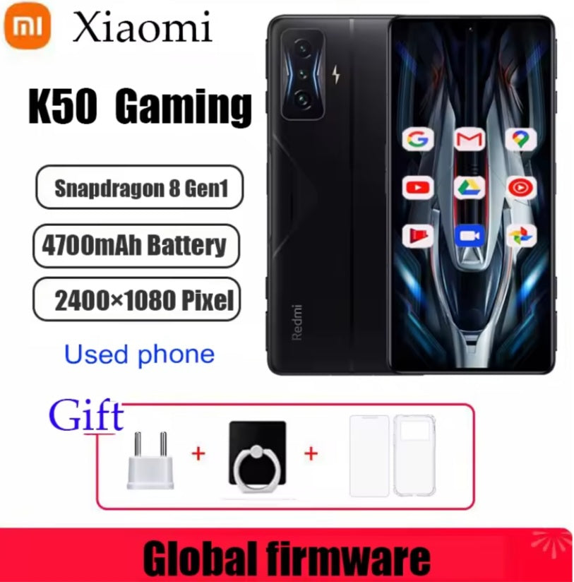 Xiaomi Redmi K50 Gaming 5G Global Version Black Smartphone Facial Recognition & Fingerprint Unlock Function Dust Water & Scratch Resistant HD Screen Super/Fast Charging (RAM 12GB+256GB ROM) Smartphone + FREE Gift. smp