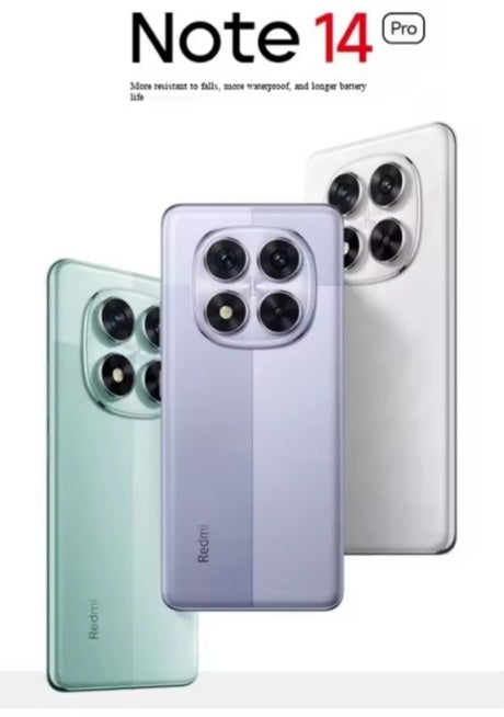 Xiaomi Redmi Note 14 Pro 5G Global Version White Smartphone Facial Recognition & Fingerprint Unlock Function Dust Water & Scratch Resistant HD Screen Super/Fast Charging Smartphone (RAM 8GB+128GB ROM) smp