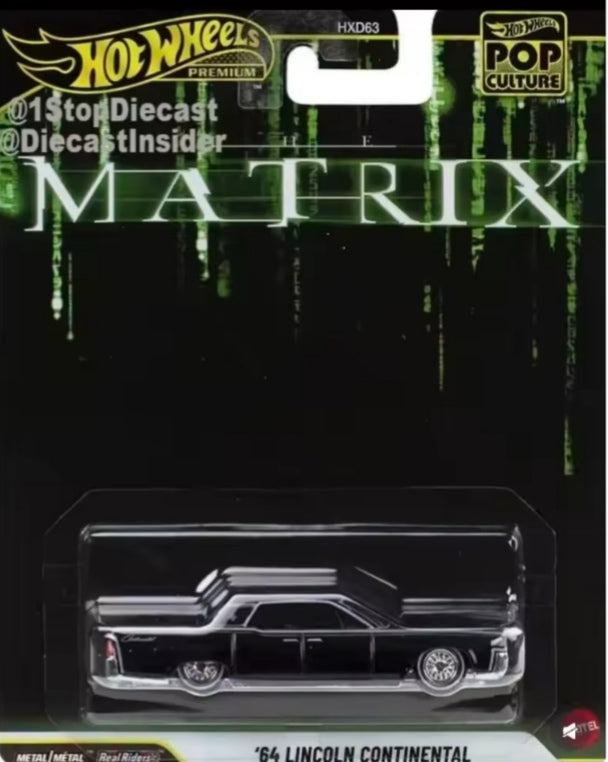 Hot Wheels Premium HDX63-N Pop Culture Series Matrix Lincoln Continental Car tys crs