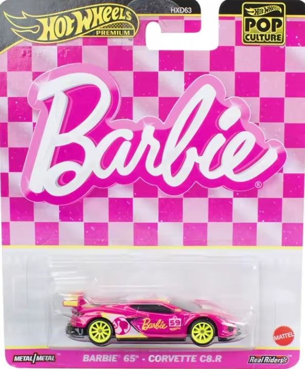 Hot Wheels 'Barbie' Movie 65" Corvette C8-R Toy Car crs tys