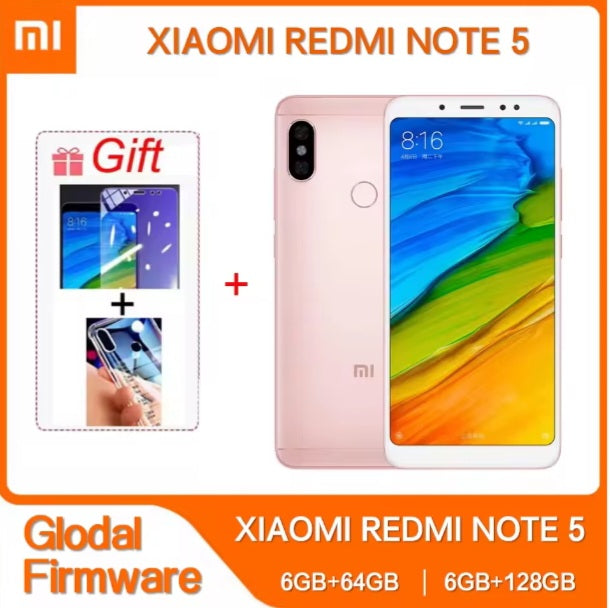 Xiaomi Redmi Note 5 4G Global Version Gold Smartphone Dust Water & Scratch Resistant HD Screen Super/Fast Charging Smartphone (RAM 4GB+64GB ROM) + FREE Gift. smp