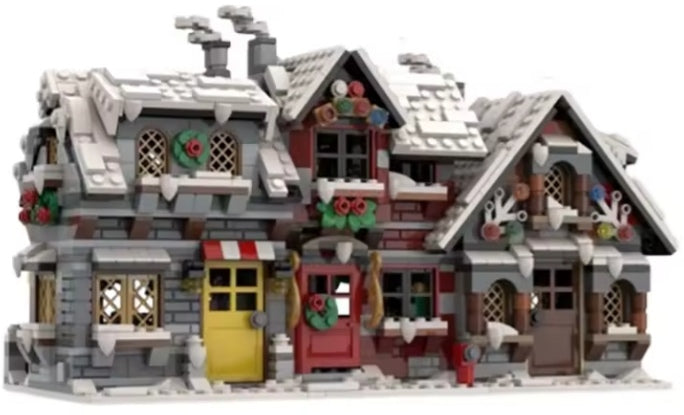 Winter Country Hotel Building Blocks Set Toys tys bbs