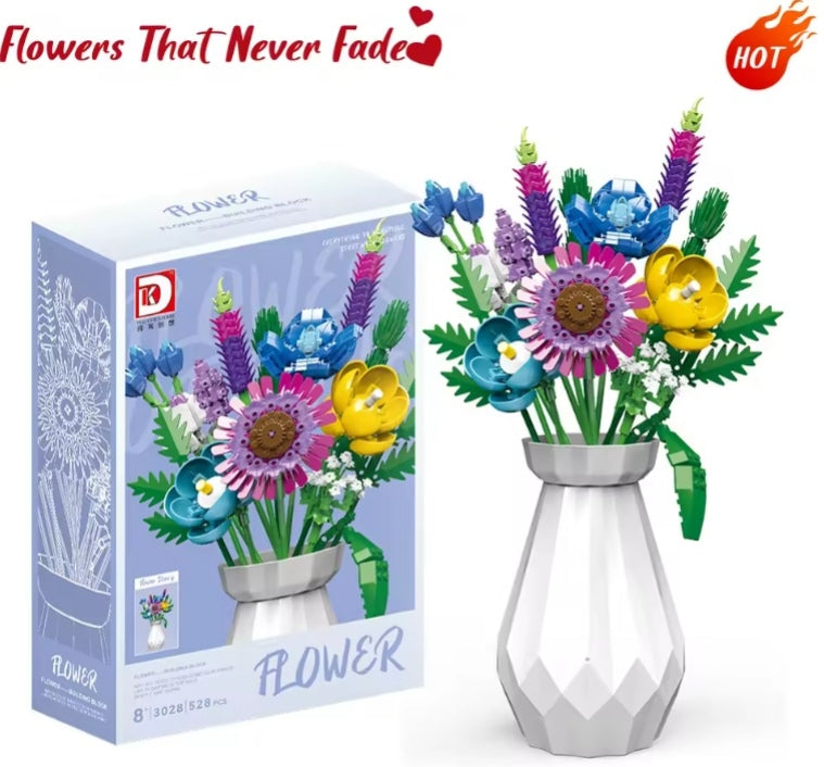 Desk Ornament Flower Bouquet Building Blocks Set Toys tys bbs