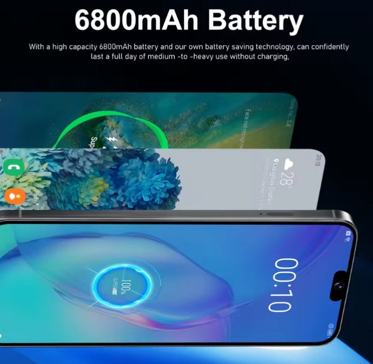 I17 Pro Max 5G Android 14 Global Version Smartphone Facial Recognition Function 6.8inch Drop Screen/Waterfall Feature RAM 12GB+512GB ROM (Grey) Smartphone smp