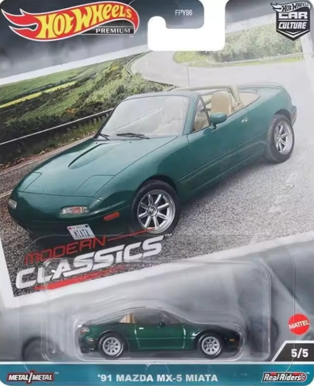 Hot Wheels Premium JDM Mazda Series "1991 Mazda MX-5 Miata" Toy Car tys crs
