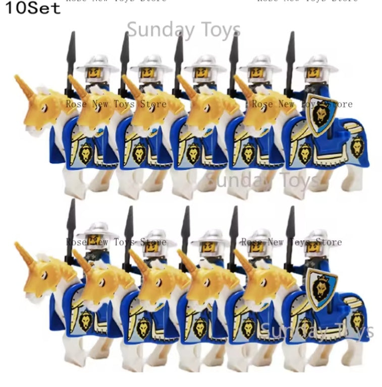 Children's Medieval Castle Knights On Horseback Building Blocks Set Toys tys bbs