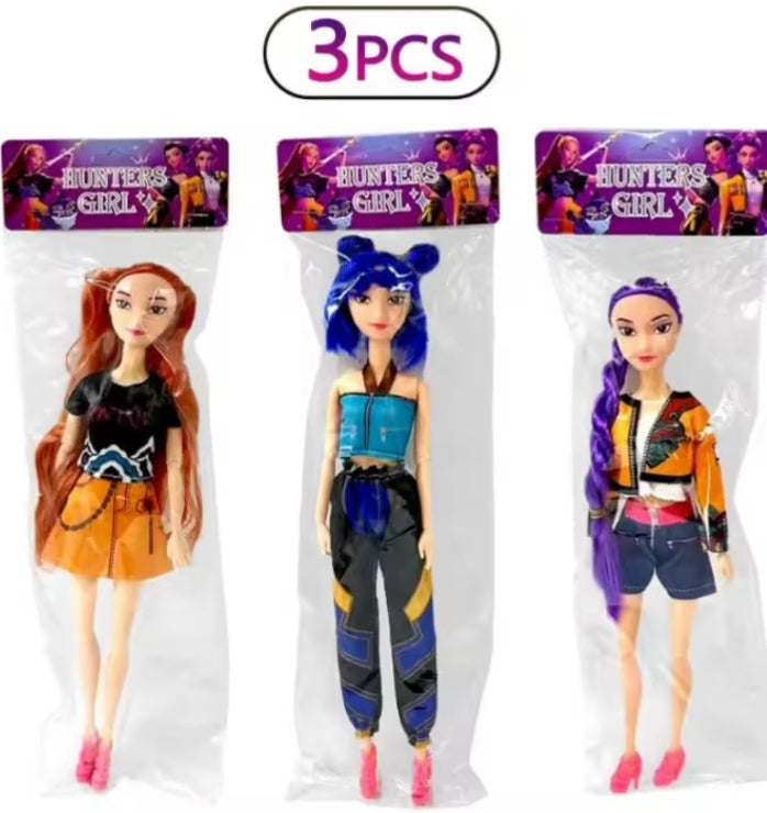 KPop Demon Hunters Character Figures, Dolls, 3 Piece Set dll tys