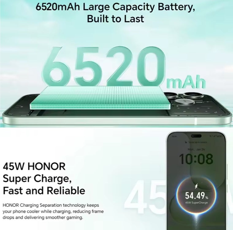 Honor 600 Lite Global Version Sprout Green Smartphone Dust Water & Scratch Resistant HD Screen Super/Fast Charging Smartphone (RAM 8GB÷256GB ROM). smp