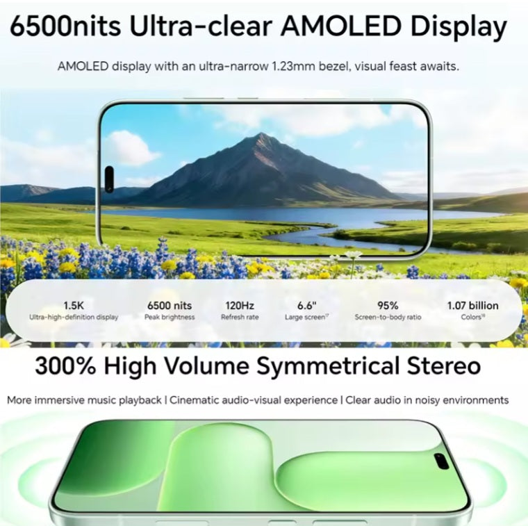 Honor 600 Lite Global Version Sprout Green Smartphone Dust Water & Scratch Resistant HD Screen Super/Fast Charging Smartphone (RAM 8GB÷256GB ROM). smp