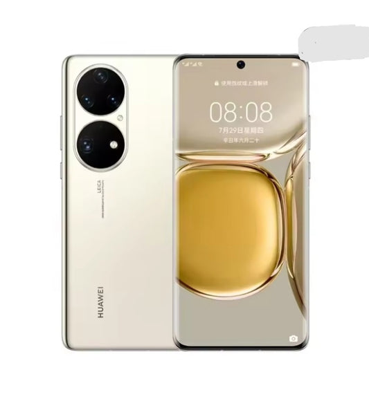 Huawei P50 Pro 4G SmartPhone Chinese Version Facial Recognition & Fingerprint Unlock Function Dust Water & Scratch Resistant HD Screen Super/Fast Charging (RAM 28GB+128GB ROM) (Gold) Smartphone smp
