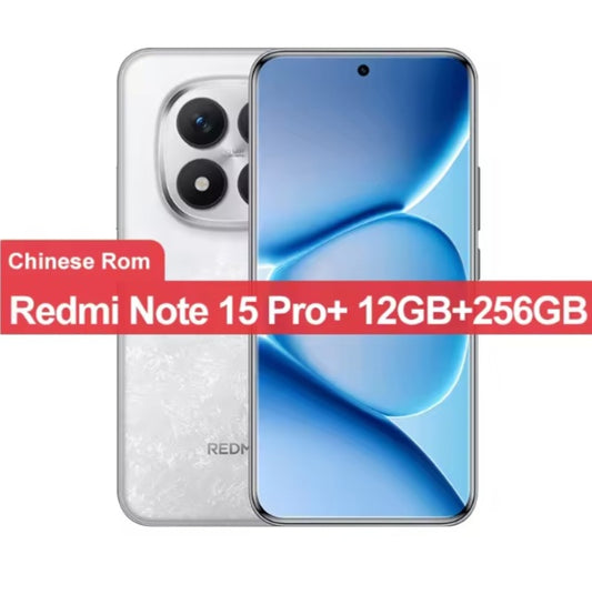 Xiaomi  Redmi Note 15 Pro Plus Chinese Version White Smartphone Facial Recognition & Fingerprint Unlock Function Dust Water & Scratch Resistant HD Screen Super/Fast Charging (RAM 12GB+256GB) Smartphone smp