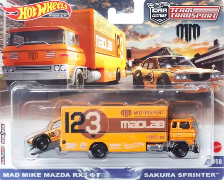 Hot Wheels Premium JDM Mazda Series "Mazda RX-3 GT Sakura Sprinter" Toy Car tys crs