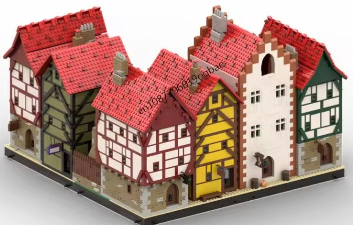 European Medieval Street View Town & Market Building Blocks Set Toys tys bbs