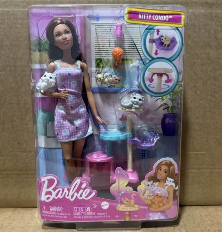 Barbie Doll Entertaining & Educational Cat Playhouse Gift Box dll tys