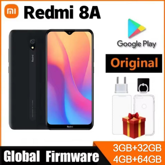 Xiaomi Redmi 8A Global Version Black Smartphone Facial Recognition & Fingerprint Unlock Function Dust Water & Scratch Resistant HD Screen Super/Fast Charging (128GB TF Card) Smartphone + FREE Gift. smp