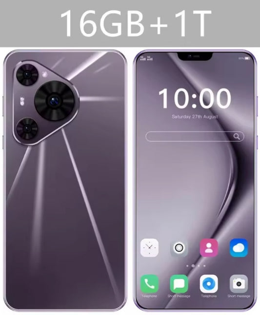 2026 HOT New P80 Ultra 7.0inch HD 4K 4G 5G Android 16GB+1TB (Purple) Smartphone smp