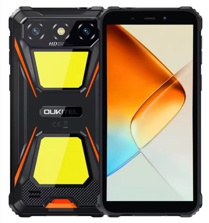 OUKITEL G5 Rugged Smartphone 6inch HD Screen RAM 16GB+128GB ROM With Camping Lights Global Version (Orange) Smartphone smp