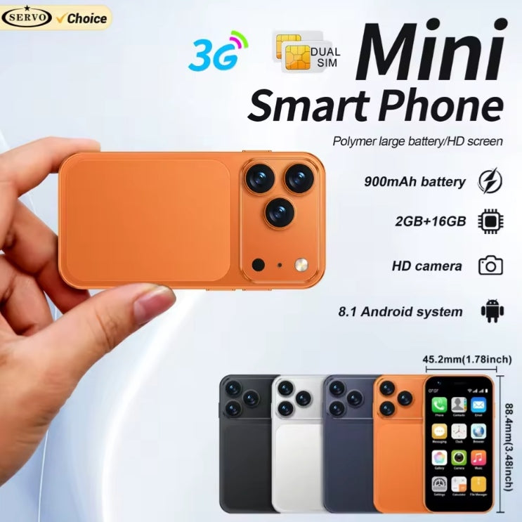 SERVO 18SE Mini Android 3G Smartphone Face Unlock Function RAM 2GB+16GB ROM (Black) Smartphone smp