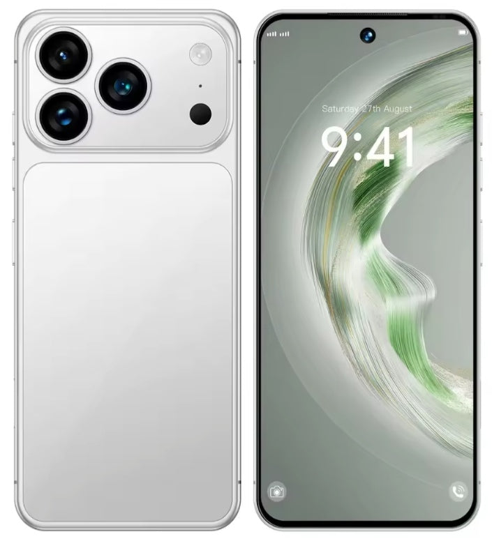 2025 HOT NEW i17 Pro Max 12GB+512GB 5G 7.3inch HD Global Version Android (Silver) Smartphone smp