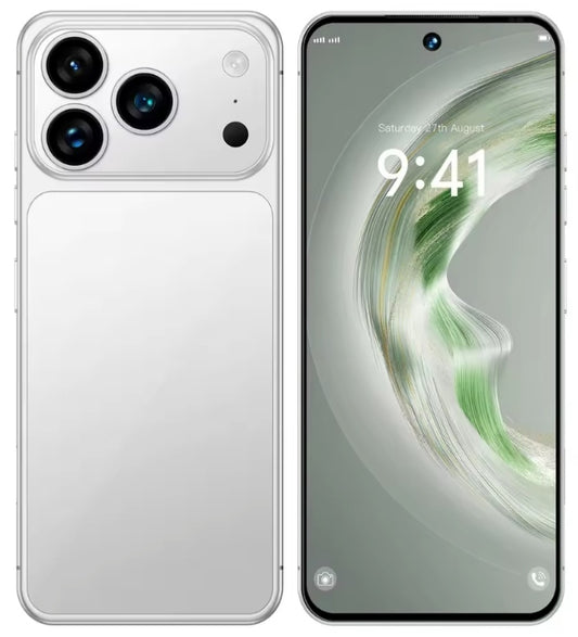2025 HOT NEW i17 Pro Max 12GB+512GB 5G 7.3inch HD Global Version Android (Silver) Smartphone smp