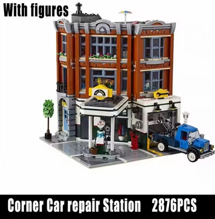 Corner Car Repair Station Building Blocks Set Toys tys bbs
