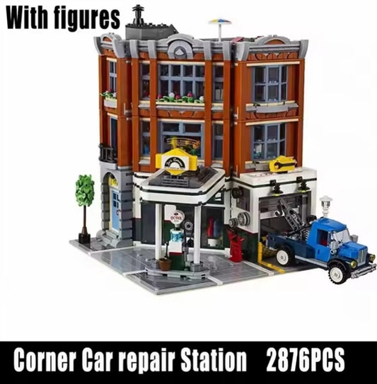 Corner Car Repair Station Building Blocks Set Toys tys bbs