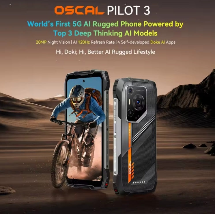 Blackview OSCAL PILOT 3: 6.78inch HD SCREEN 5G Night Vision Android 15 12GB+256GB (Black) Smartphone +1 FREE BT Earphones. smp