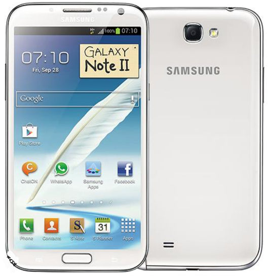 Samsung Galaxy Note 2 Global Version White Smartphone Dust Water & Scratch Resistant HD Screen Super/Fast Charging Smartphone (N7100). smp