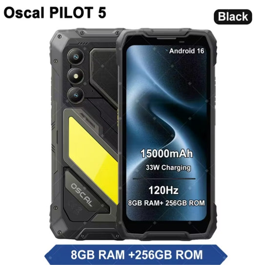 Blackview Pilot 5 Rugged Global Version Smartphone Facial Recognition & Fingerprint Unlock Function Dust Water & Scratch Resistant HD Screen Super/Fast Charging Black Smartphone smp