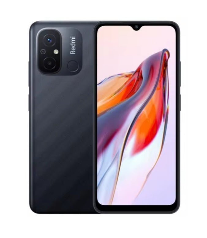 Xiaomi Redmi 12C Global Version Black Smartphone Facial Recognition & Fingerprint Unlock Function Dust Water & Scratch Resistant HD Screen Super/Fast Charging Smartphone (RAM 4GB+128GB ROM) + FREE Gift. smp