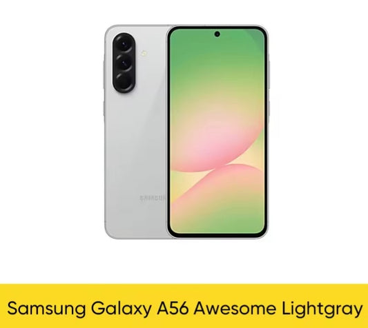 Samsung Galaxy A56 Exynos 5G Global Version Smartphone Facial Recognition & Fingerprint Unlock Function Dust Water & Scratch Resistant HD Screen Super/Fast Charging (RAM 12GB+256GB ROM) (Lightgray) Smartphone smp