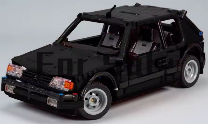 Black Peugeot 205 GTI Edition Building Blocks Set Toys tys bbs crs